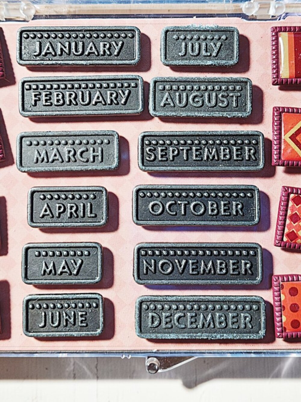 Portafolia Gifted Memories Metal Calendar Embellishments & Brads, Scrapbooking